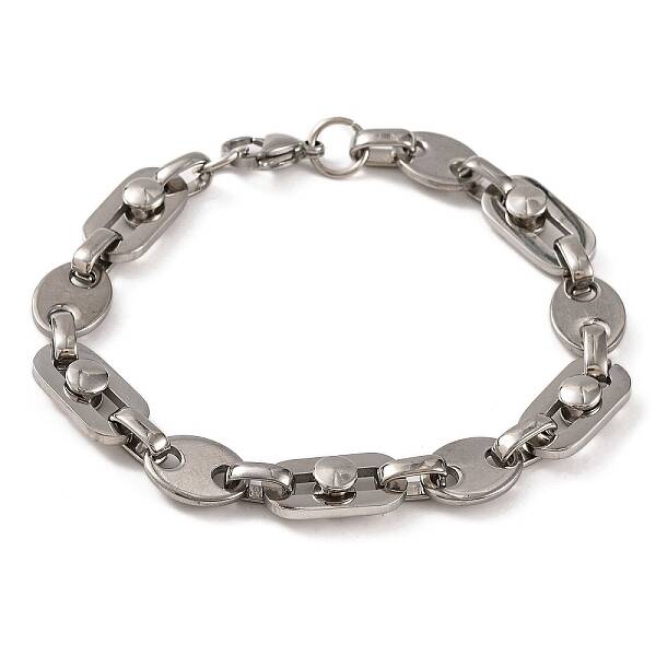 Tarnish Resistant 201 Stainless Steel Oval Link Chain Bracelets