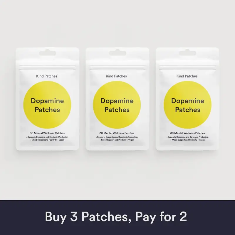 3 Packs of Kind Patches Dopamine Patches, Supports Dopamine and Serotonin Production, Mood Support, Vegan