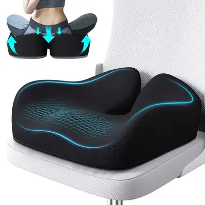 Seat cushion office chair, memory sponge, non-slip, cushion, tailbone, sciatica, tailbone pain relief butt pillow, wheelchair...