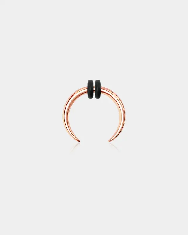 8-16G Cresent Horseshoe Septum Ring - Rose Gold / 8G/3.0mm / 10mm
