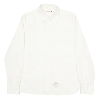 LEVI'S Mens Plain Shirt Cream Long Sleeve S