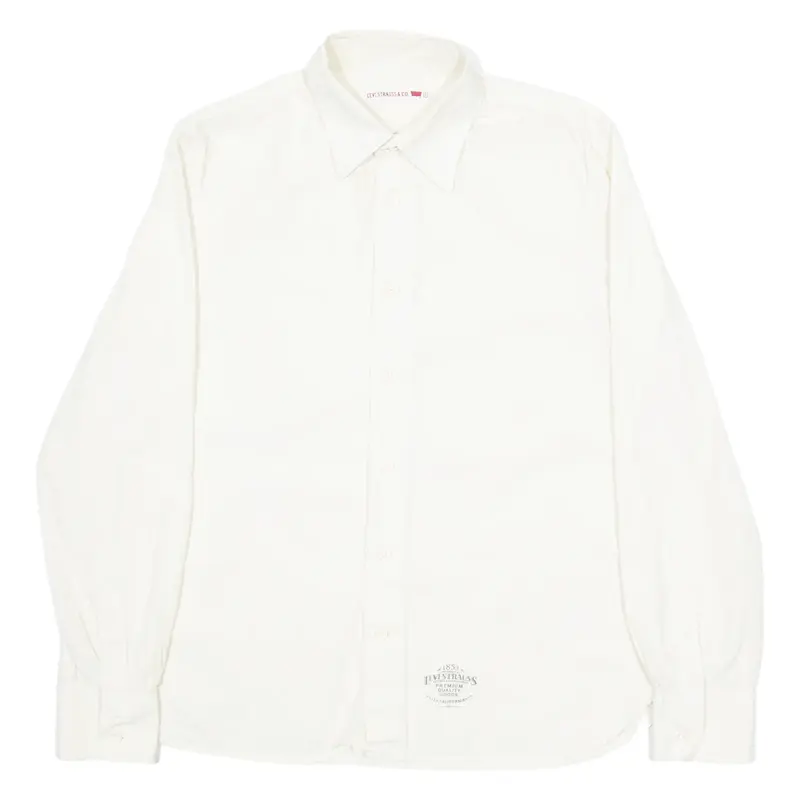 LEVI'S Mens Plain Shirt Cream Long Sleeve S