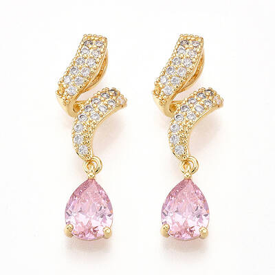 Brass Micro Pave Cubic Zirconia Pendants