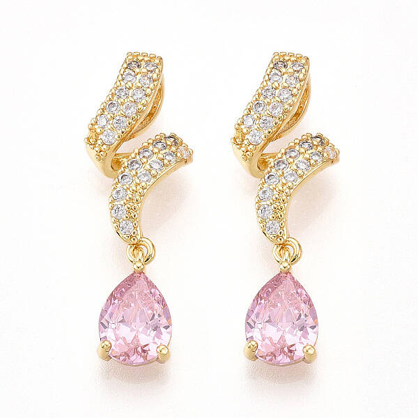 Brass Micro Pave Cubic Zirconia Pendants