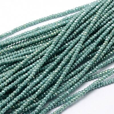 Faceted Rondelle Full Rainbow Plated Electroplate Glass Beads Strands