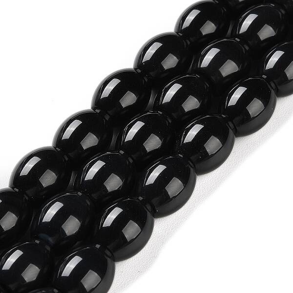 Natural Black Onyx Agate Beads Strands