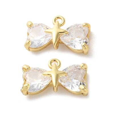 Brass Charms with Glass