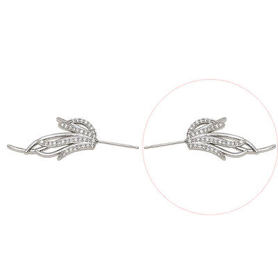 Brass Micro Pave Clear Cubic Zirconia Fishtail Head Pins