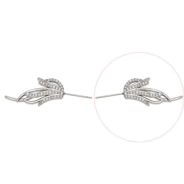 Brass Micro Pave Clear Cubic Zirconia Fishtail Head Pins