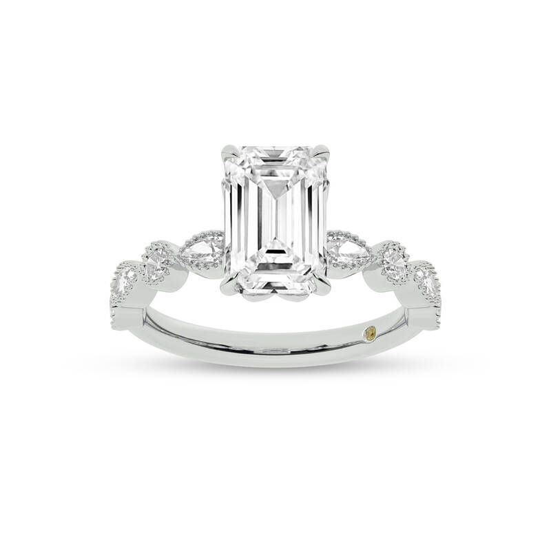 Zenith Emerald Cut Lab Grown Diamond Engagement Ring | 14K White Gold 2 3/4 CT. TW.