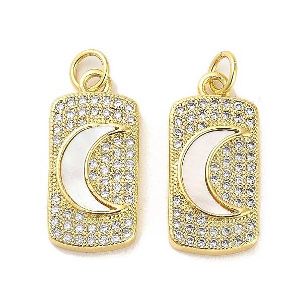 Brass Micro Pave Cubic Clear Zirconia Pendants