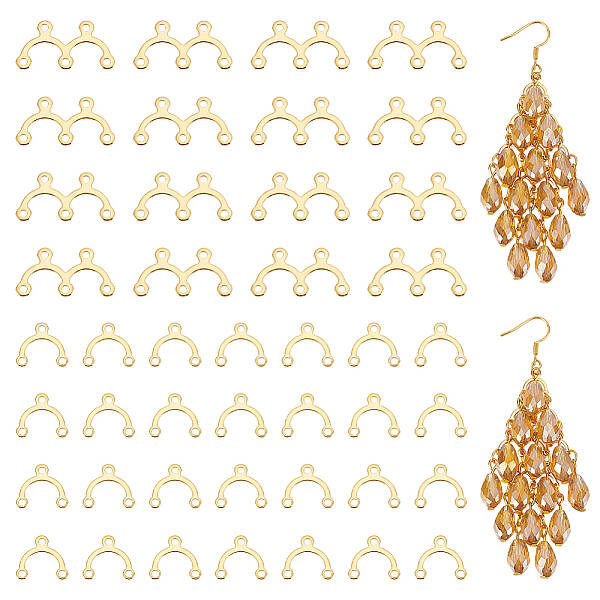 100Pcs 2 Styles 201 Stainless Steel Rainbow Chandelier Component Links