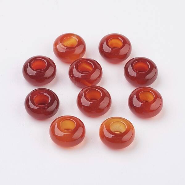 Natural Carnelian European Beads