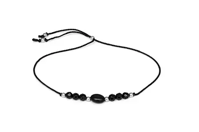 Agato HE18R3S-BK Onyx Beaded Rope Bracelet