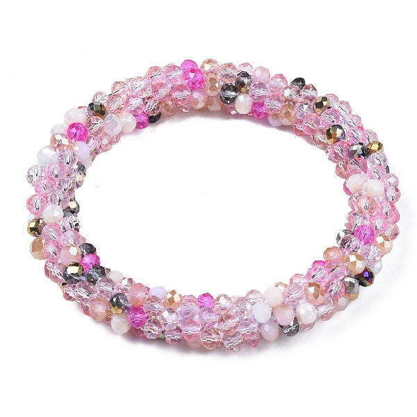 Glass Beaded Crochet Stretch Bracelet
