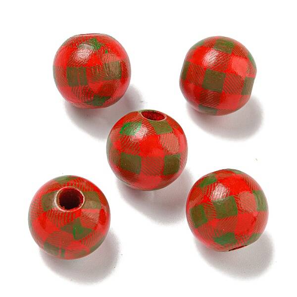 Printed Wood European Beads