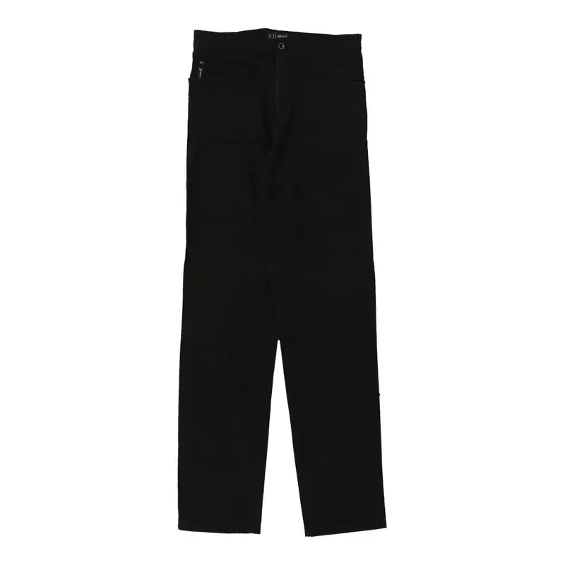 Armani Jeans Skinny Trousers - 26W UK 6 Black Cotton Blend