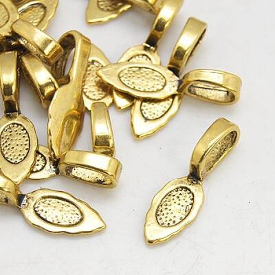 Tibetan Style Alloy Glue-on Flat Pad Bails
