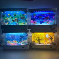 led desk lamp Fake Fish Tank Lamp Ocean Aquarium Decorative Lamp Artificial Tropical Aquarium Lights Motion Lamp Nostalgic 20...