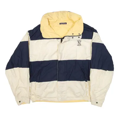 NAUTICA Reversible Jacket Blue Striped Mens 2XL