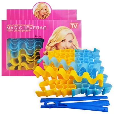 Deni Carte Papillotes - Efekt Beach Look Hair Rollers 25 Cm, 12 Pieces.