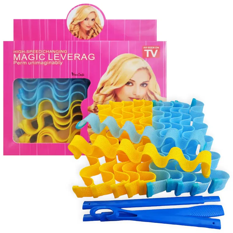 Deni Carte Papillotes - Efekt Beach Look Hair Rollers 25 Cm, 12 Pieces.