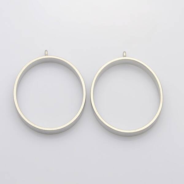Matte Alloy Oval Pendants
