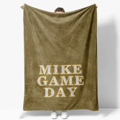 Brown Glitter Gold Stroke Personalized Name Blanket - Aperturee
