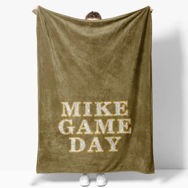 Brown Glitter Gold Stroke Personalized Name Blanket - Aperturee