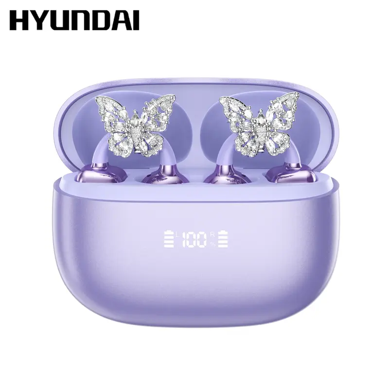 HYUNDAI Clipbuds 7 Clip-on Design Wireless Headphones, Powerful Sound Effects for Music, Dustproof & Waterproof Sports Earbud...