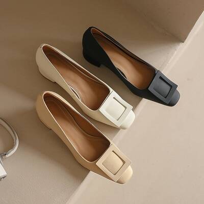 CHIKO Weronika Square Toe Block Heels Pumps Shoes