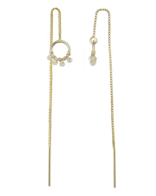 Onda Threader Earrings | Gemstone: Moonstone | Metal Color: Gold