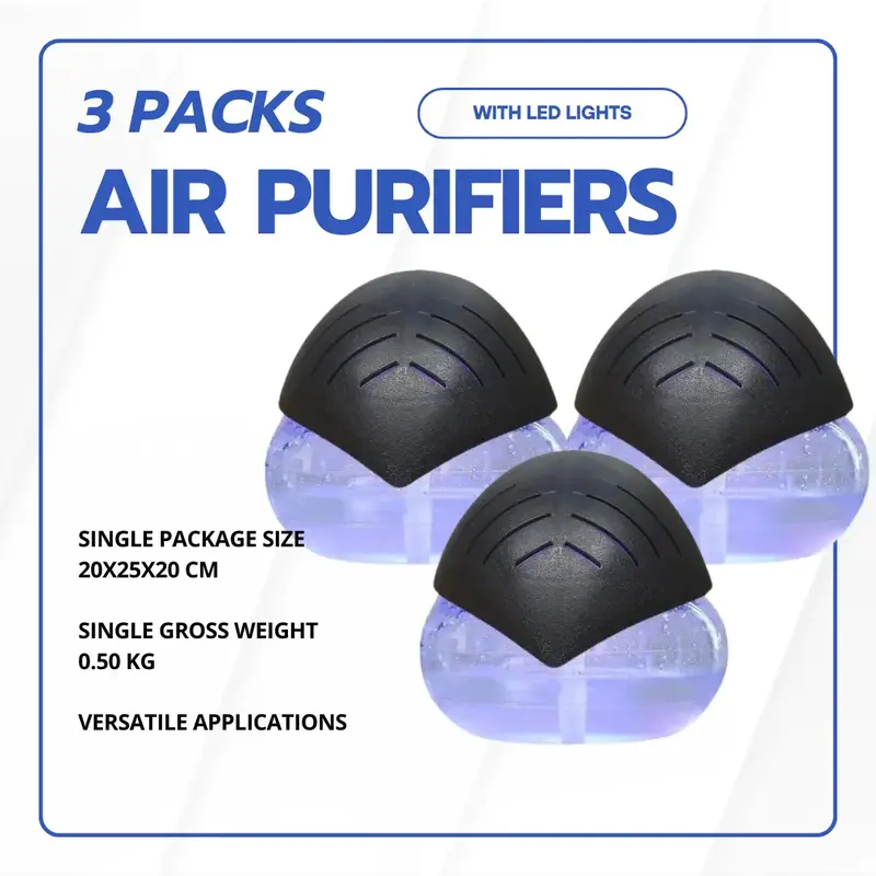 3 Packs Air Purifiers with LED Lights for Bedroom, Humidifier Room Appliances, Water Filter Air Purifier for Home, Aroma Di...