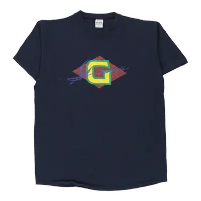 Guess Spellout T-Shirt - XL Navy Cotton