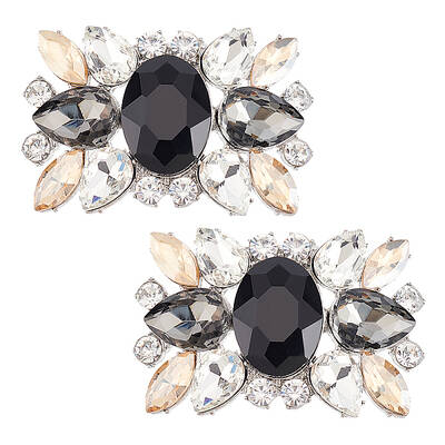 2Pcs Alloy Rhinestone Shoe Buckle Clips