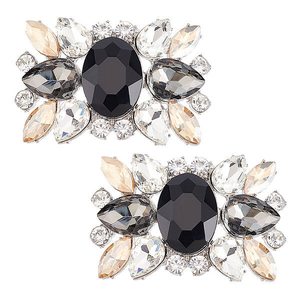 2Pcs Alloy Rhinestone Shoe Buckle Clips
