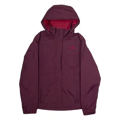 THE NORTH FACE Womens Rain Jacket Maroon Nylon Hooded L