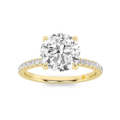Florence Hidden Halo Round Lab Grown Diamond Engagement Ring | 18K Yellow Gold 2 1/3 CT. TW.