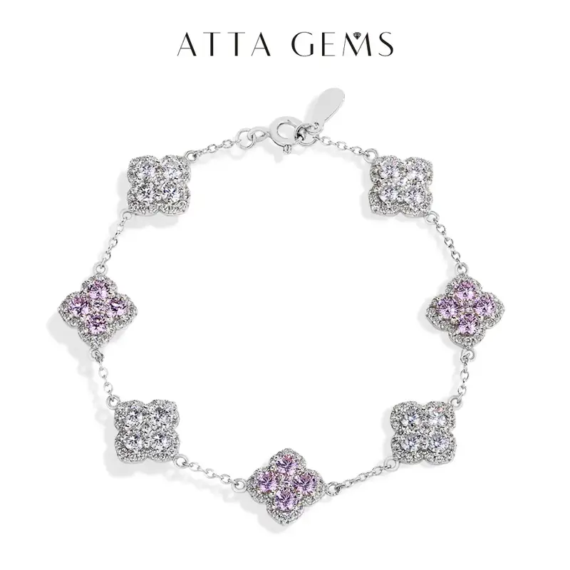 Synthetic Moissanite Bracelet  Blue Zircon Pink Zircon Colorful Luxury Jewelry for Women Girls Engagement Birthday Springtok ...