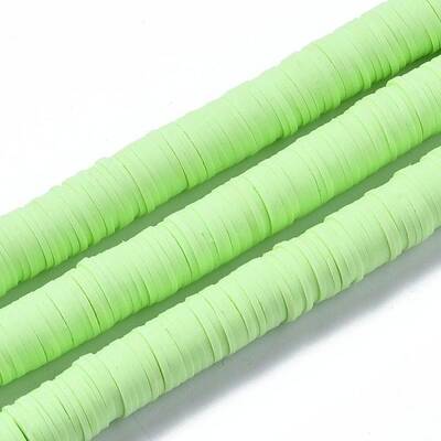 Flat Round Handmade Polymer Clay Beads