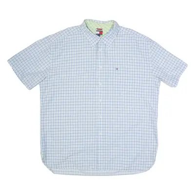 TOMMY HILFIGER Mens Shirt Blue Check 2XL