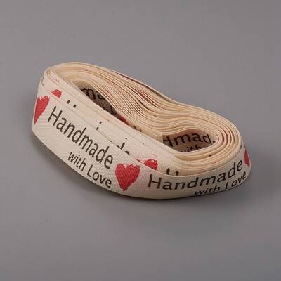 Word Printed Cotton Ribbon