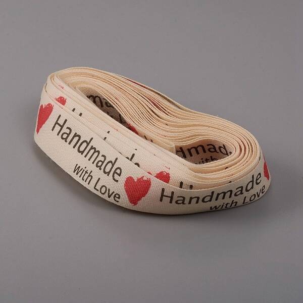 Word Printed Cotton Ribbon