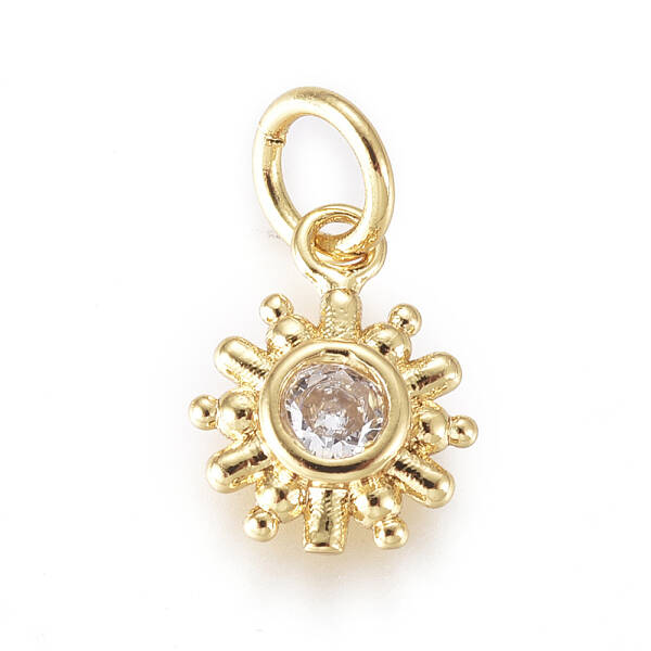 Brass Micro Pave Cubic Zirconia Charms