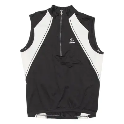 Cycling Mens Jersey Black Sleeveless 1/2 Zip M