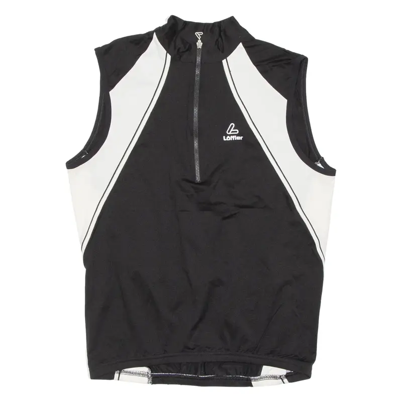 Cycling Mens Jersey Black Sleeveless 1/2 Zip M