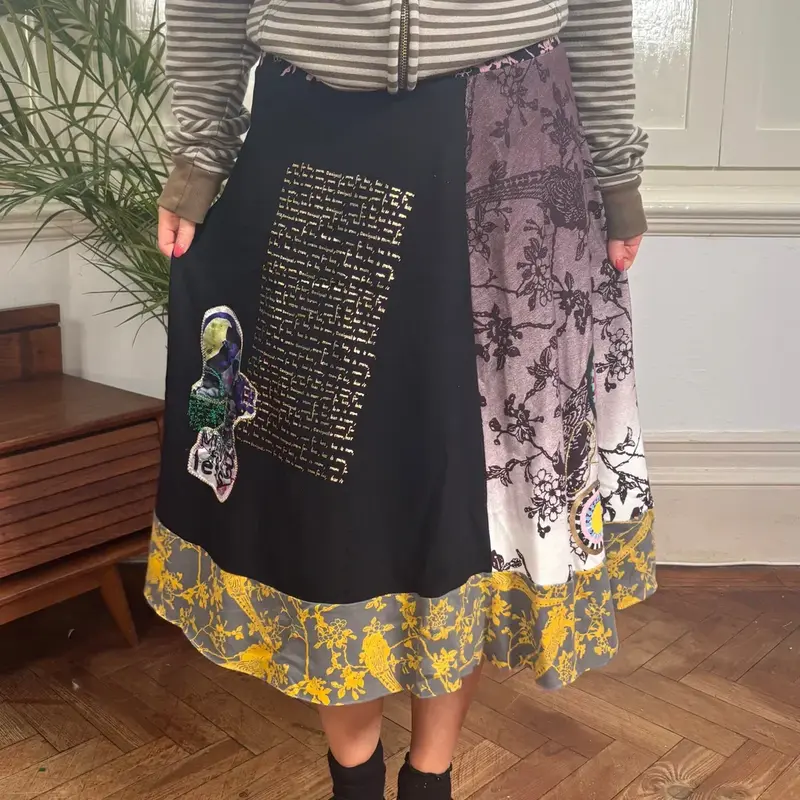 Desigual Floral Midi Skirt - 31W UK 12 Multicoloured Cotton Blend