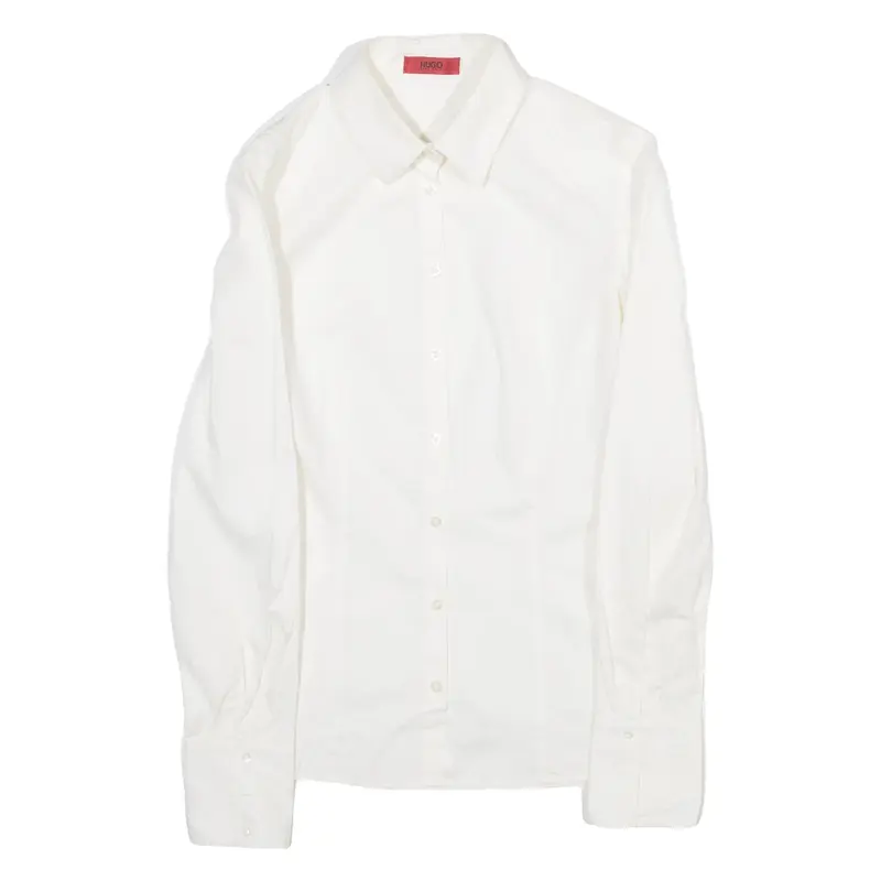 HUGO BOSS Womens Plain Shirt White Long Sleeve XXS
