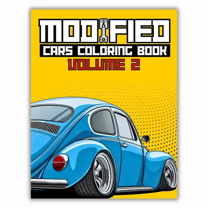 Modified Cars Coloring Book Volume 2: JDM, Retro & Sport Car Illustrations Detailed Designs Vibrant