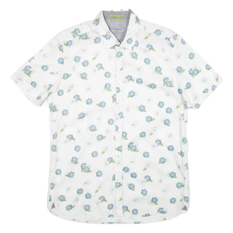 TED BAKER Mens Shirt White Floral S